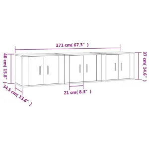 Berkfield Wall-mounted TV Cabinets 3 pcs High Gloss White 57x34.5x40 cm