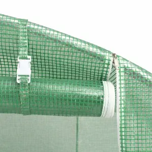 Berkfield Greenhouse with Steel Frame Green 8 m2 4x2x2 m