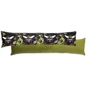 Wylder Midnight Garden Bee Digitally Printed Velvet  Draught Excluder