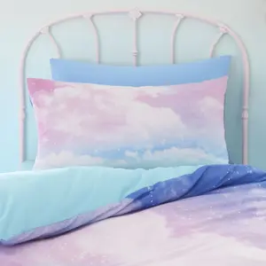 Catherine Lansfield Bedding Ombre Rainbow Clouds Duvet Cover Set with Pillowcases Pastel