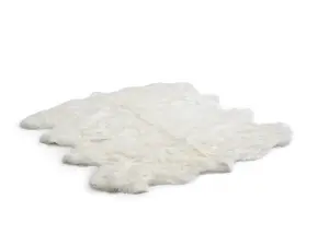 Uk Homeliving Ivory 8 Piece Longwool Genuine Sheepskin Rug