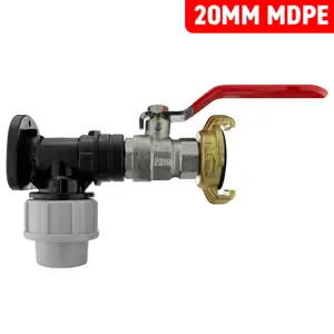 20mm waterpipe mdpe back/wall plate with full flow valve+geka type brass claw fitting hose connector