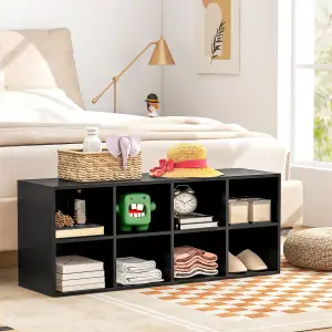 Costway 8-Cube Shoe Bench Entryway Shoe Rack Cabinet 8 Cubbies Storage Shelf