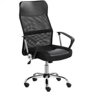 Yaheetech Adjustable Mesh High-back Office Chair with Lumbar Support and Armrests - Black