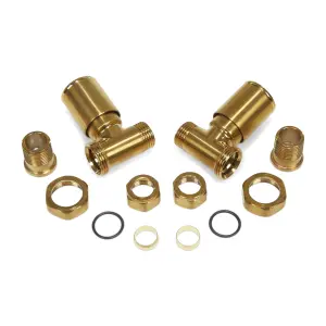 Brushed Brass Straight Manual Radiator Valve 15mm Pair