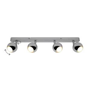 Roccheta Gloss Chrome effect 4 Light Spotlight