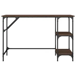 Berkfield Desk Brown Oak 120x50x75 cm Metal and Engineered Wood