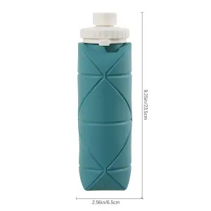 600ml Collapsible Silicone Water Bottle for Travel Gym Green