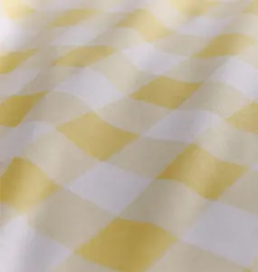 Gingham Yellow Duvet Cover Set, Size Double