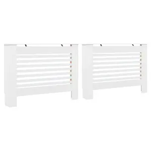 Radiator Covers 2 pcs White 112x19x81.5 cm MDF