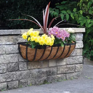 Natural Coco Wall Trough Liner Cupped Shaped Coco Liner For 30 Inch Wall Basket