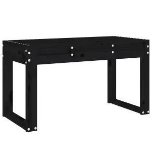 Berkfield Garden Bench Black 80x38x45 cm Solid Wood Pine