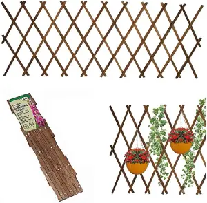 1.8 x 0.3m Heavy Duty Wooden Expanding Tan Trellis Garden Outdoors