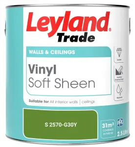 Leyland Trade Vinyl Soft Sheen Walls & Ceilings Emulsion Paint (S 2570-G30Y) - 2.5L