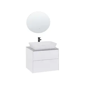 Erubey 600mm Wall Hung Single Vanity Unit White