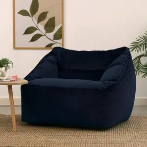 icon Natalia Velvet Armchair Bean Bag Midnight Blue Giant Bean Bag Chair