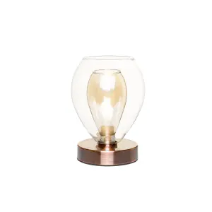 Inlight Batu Conical Brushed Satin Antique Copper effect Table lamp