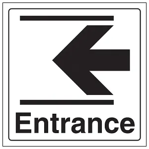 Entrance Slide Left Wall & Door Sign - Rigid Plastic - 150x150mm (x3)