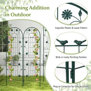 Costway 2 Pack 220 x 50cm Garden Trellis Rustproof Metal Fencing Barrier Plant Support