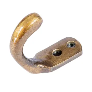 Hammer & Tongs - Single Coat Hook - W20mm x H55mm - Brass