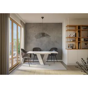 Extendable Dining Table Ameila Gloss White