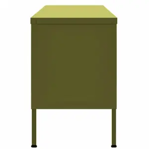 Berkfield TV Cabinet Olive Green 105x35x50 cm Steel