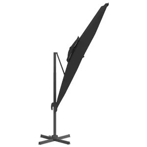 Berkfield Double Top Cantilever Garden Parasol Black 300x300 cm