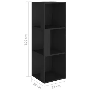 Berkfield Corner Cabinet Black 33x33x100 cm Engineered Wood