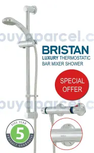 Bristan Artisan Replacement Thermostatic Bar Mixer Shower + Riser Rail Kit