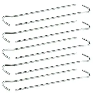 10 x Heavy Duty Tent Pegs - Made from Galvanised Steel - Ideal For Standard Sized Tents Securing Gazebos, Football Nets