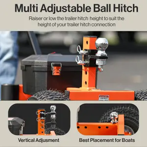 Electric Heavy Duty Trailer Dolly Ball Hitch Mount 3600lbs Max