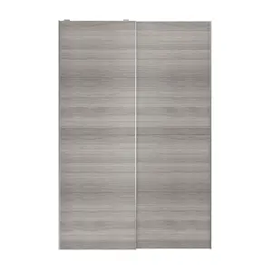 Atomia Panelled Grey oak effect 2 door Sliding Wardrobe Door kit (H)2250mm (W)1500mm