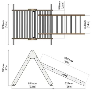 Rebo Montessori Pikler Style Climbing Triangle & Ladder