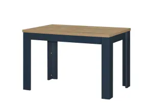 Birlea Highgate Dining Table & Bench Set Navy Blue & Oak