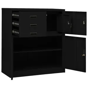 Berkfield Office Cabinet Black 90x40x102 cm Steel