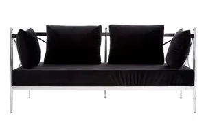 Novo 2 Seat Sofa With Silver Lattice Arms