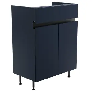 Lismore Standard Matt Indigo blue Double Freestanding Bathroom Cabinet (H) 820mm (W) 600mm