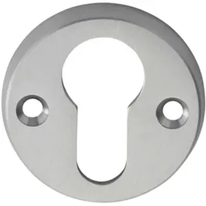 45mm Euro Profile Open Escutcheon 8mm Depth Satin Chrome Keyhole Cover