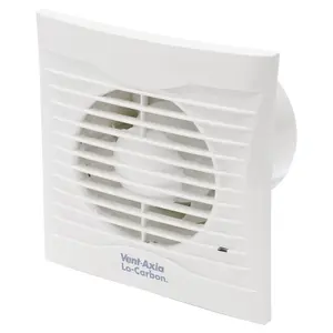 Vent Axia 441625 Lo-Carbon Silhouette 100T Axial Extractor Fan 100 mm / 4 Inch (Timer Model)