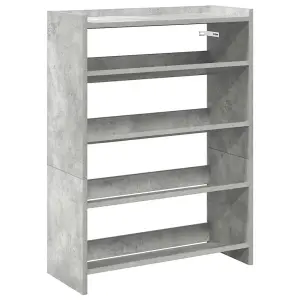 Berkfield Shoe Rack Concrete Grey 80x25x61.5 cm Engineered Wood