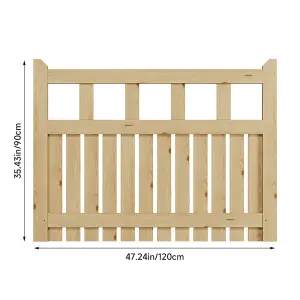 Garden Gate Wooden Fence Door with Door Latch for Home Yard 120cmW x 90cmH