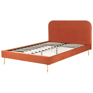 Velvet EU Double Size Bed Orange FLAYAT