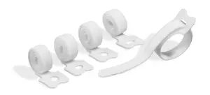 Durable CAVOLINE Reusable Hook and Loop Cable Tie Straps - 5 Pack - White