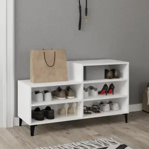 Berkfield Shoe Cabinet White 102x36x60 cm Engineered Wood