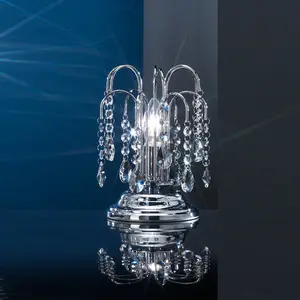 Luminosa Pioggia Glass Table Lamp, Chrome