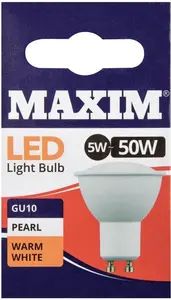 Status Maxim LED GU10 Pearl Warm White 5W (10 Pack)