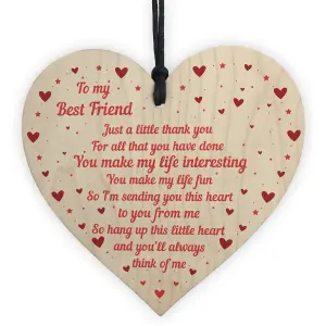 Red Ocean Best Friend Gifts Handmade Wooden Heart Gift For Friend Novelty Friendship Gifts For Birthday