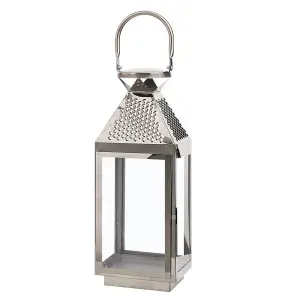 Beliani Modern Lantern BALI Metal Silver