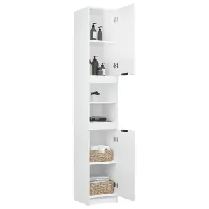 Berkfield Bathroom Cabinet High Gloss White 32x34x188.5cm Engineered Wood