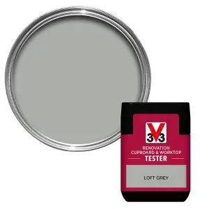 V33 Renovation Loft Grey Satinwood Cupboard & cabinet paint, 75ml Tester pot